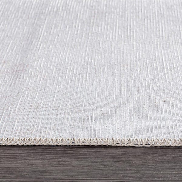 Cream 8 ft. 4 in. x 11 ft. 6 in. Contemporary Solid Machine Washable Area Rug