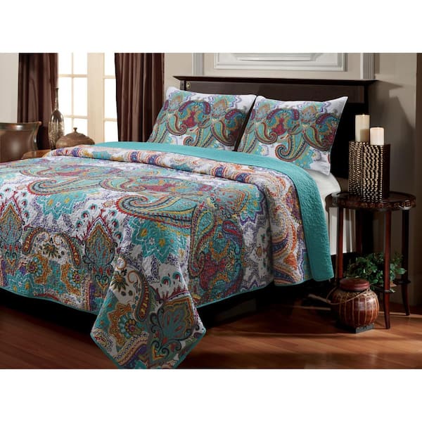Greenland Home Fashions Nirvana 3-Piece Multicolored King Quilt Set