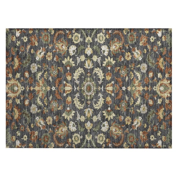 Chantille Machine Washable Indoor/Outdoor Abstract ACN2473 Charcoal 2 ft. x 3 ft. Accent Rug
