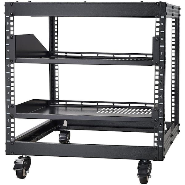 SKYSHALO 9U Open Frame Server Rack 23 in. Steel Household Shelving