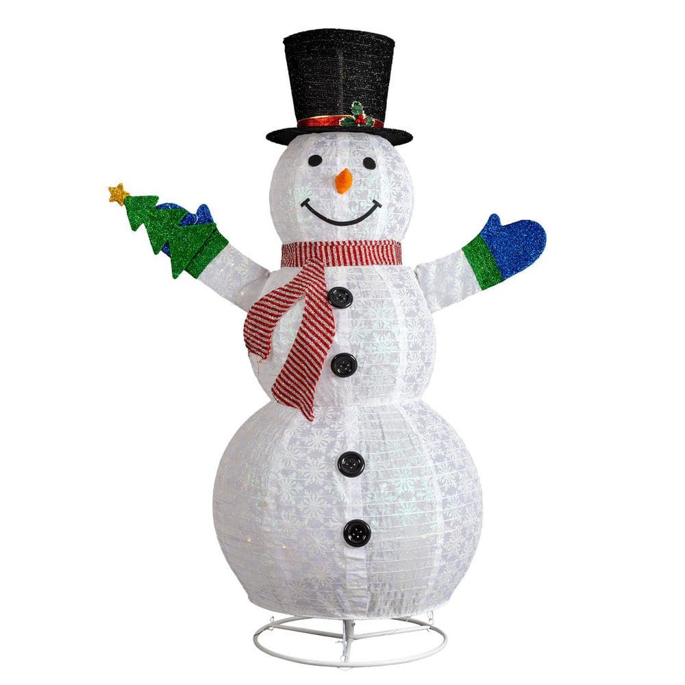 14 in. Collasipble Snowman Holding Small Tree Christmas Deoration with 200 Warm White LEDs price history on PriceWatchPro