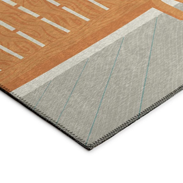 Harpswell Blue 2 ft. 3 in. x 7 ft. 6 in. Geometric Indoor/Outdoor Area Rug