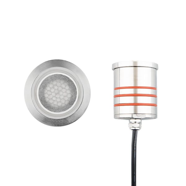 WAC LANDSCAPE Low Voltage 155 Lumens Stainless Steel Hardwired Integrated LED Weather Resistant in Ground Well Light 3000K