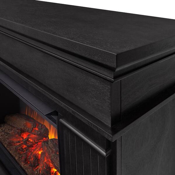 Real Flame Centennial Grand 55.5 in. Freestanding Wooden Electric Fireplace  in Black 8770E-BK - The Home Depot