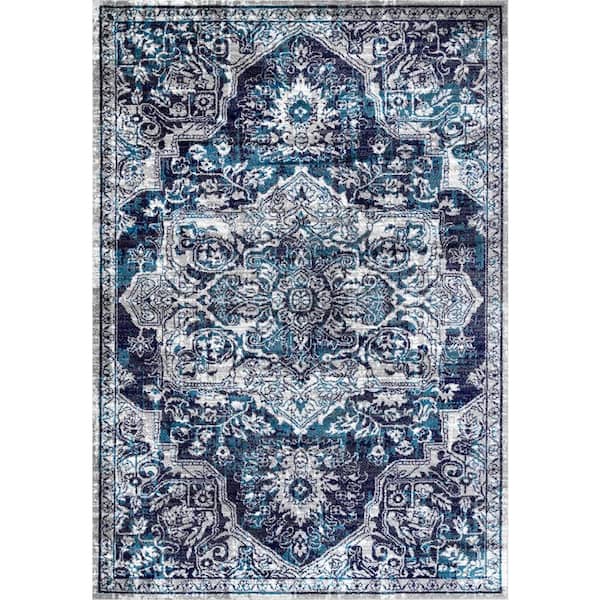 nuLOOM Maryanne Medallion Blue 8 ft. x 10 ft. Area Rug