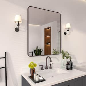 30 in. W x 36 in. H Rectangular Framed Wall Bathroom Vanity Mirror in Oil Rubbed Bronze