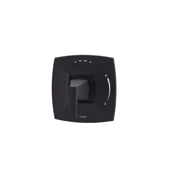Symmons Oak Wall Mounted Single Handle Shower Valve Trim in Matte Black (Valve Not Included)