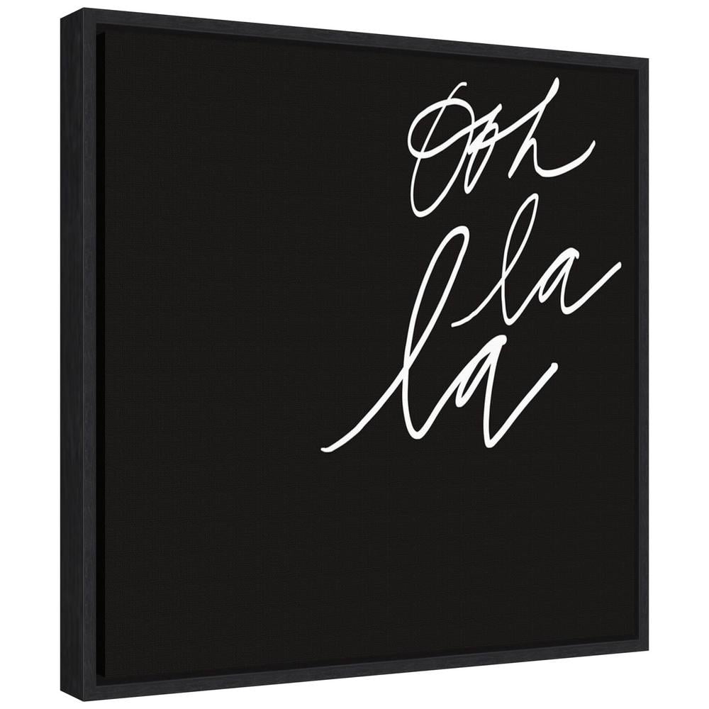 Ooh II Black and White Canvas Typography Wall Art