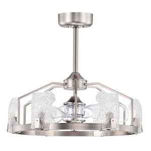 Luciala 28 in. 6-Light Indoor Satin Silver Ceiling Fan with Light Kit