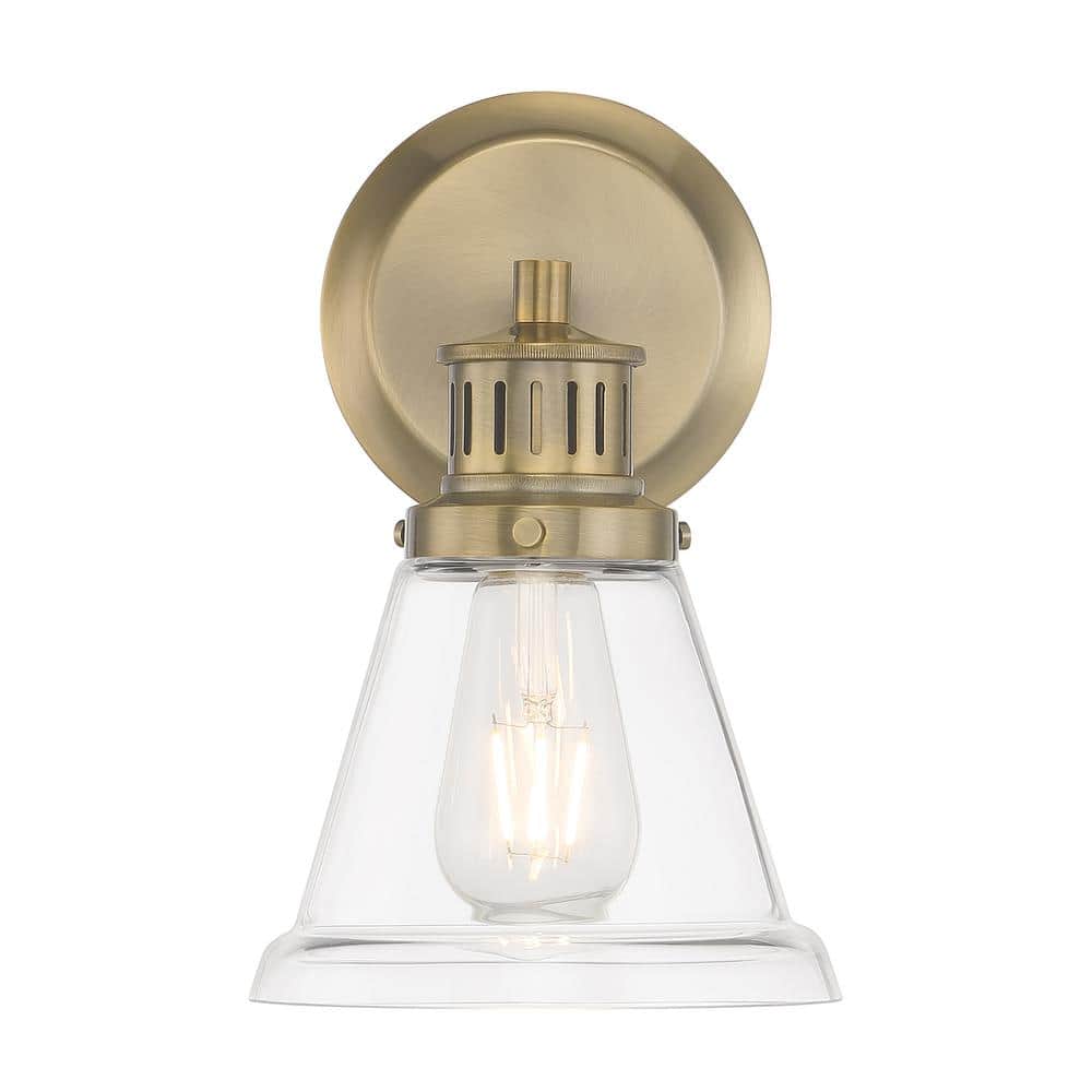 NORWELL Alden 6 in. 1Light Antique Brass Vanity Light 2401ANCL The