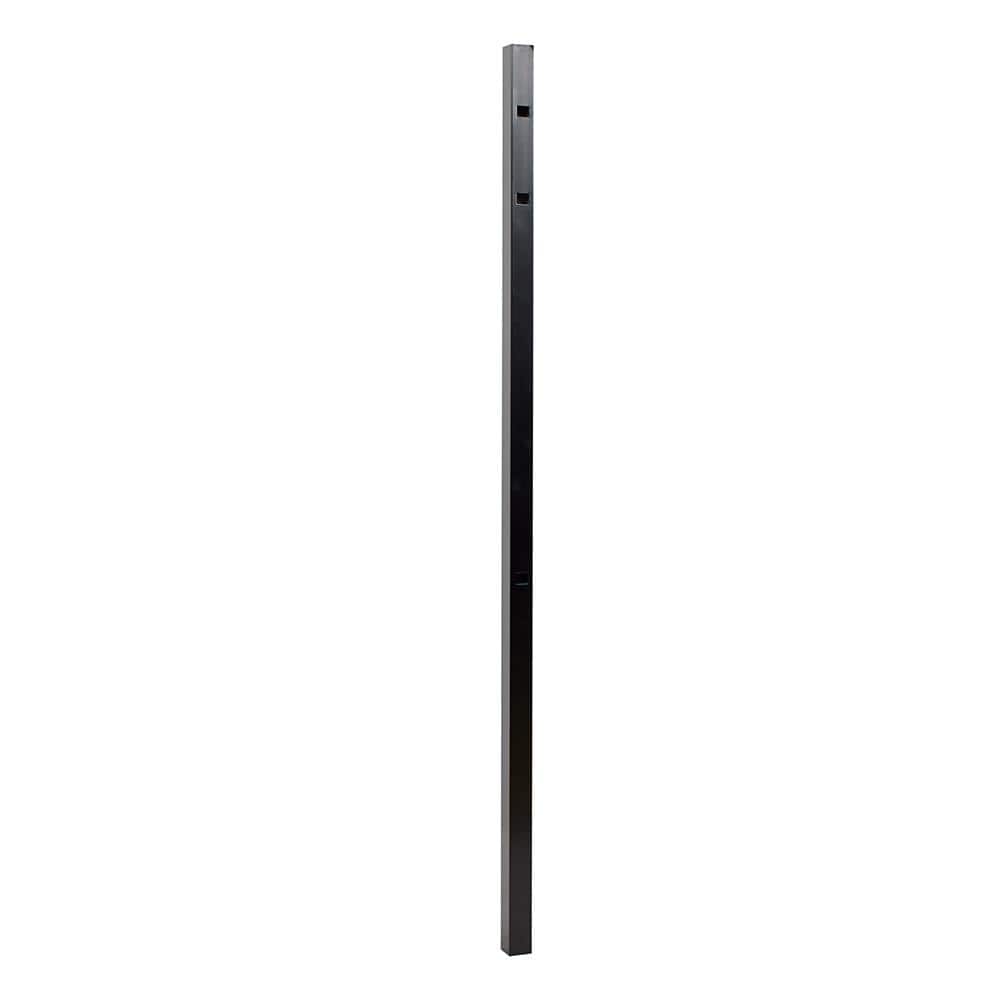Athens 6-ft Gloss Black Aluminum Privacy End Fence Post