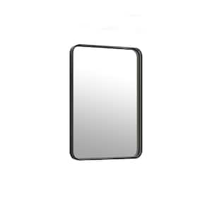 22 in. W x 30 in. H Rectangular Framed Wall Bathroom Vanity Mirror in Black