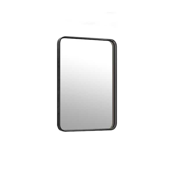 Tileon 22 in. W x 30 in. H Rectangular Framed Wall Bathroom Vanity Mirror in Black