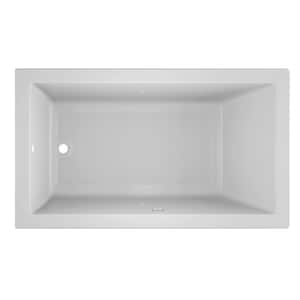 SOLNA 72 in. x 42 in. Rectangular Soaking Bathtub with Reversible Drain in White