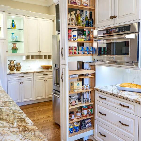 Rev-A-Shelf 11-inch Pull-Out Wood Tall Cabinet Pantry w/ Adjustable Shelves  