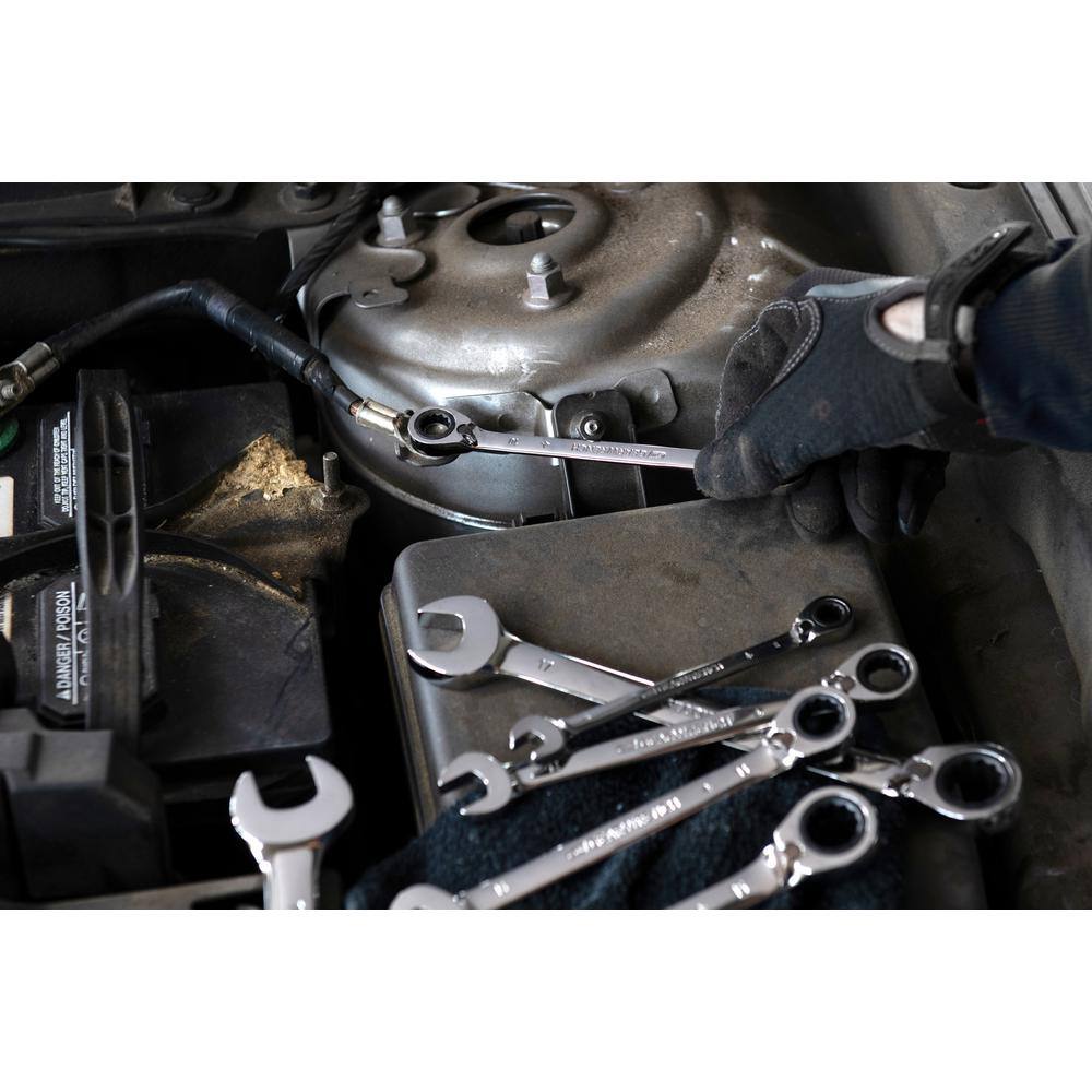 8-Piece Chrome Metric Reversible Ratcheting Wrench Set