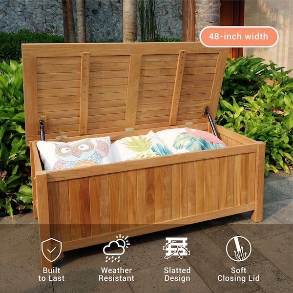 Rubbermaid Patio Chic™ Deck Box Storage Bench, Dark Teak – UnitedSlickMart
