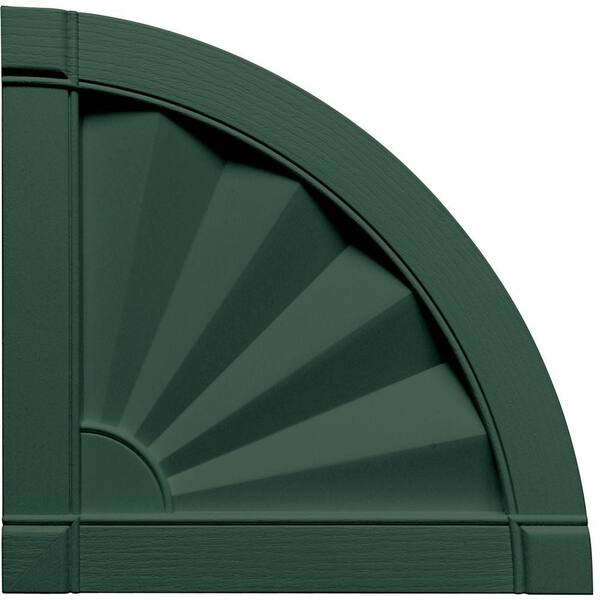 Builders Edge 15 in. x 15 in. Fanfold Design Forest Green Quarter Round Tops Pair #028-DISCONTINUED