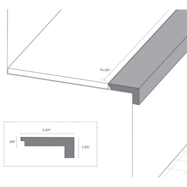 Silvan Hardwood Norde. 36 in. x 2.75 in. x 74.8 in. Wood Stair Nosing Square Water Resistant Hardwood Trim