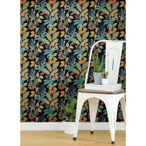 Black and Green Funky Jungle Peel and Stick Wallpaper (Covers 28.29 sq. ft.)