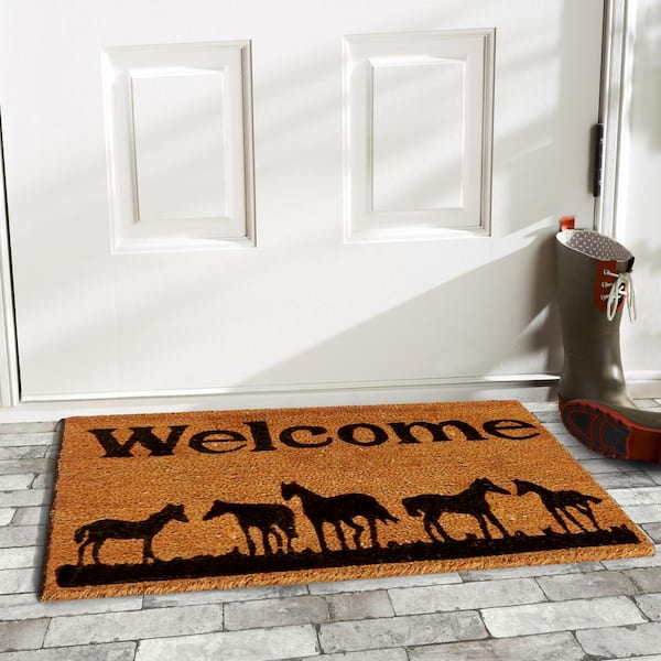 Welcome With Horses Mat/Rug 