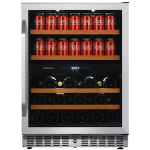 24 in. 22-Bottle Wine and 84 Can Built-In Dual Zone Beverage Cooler