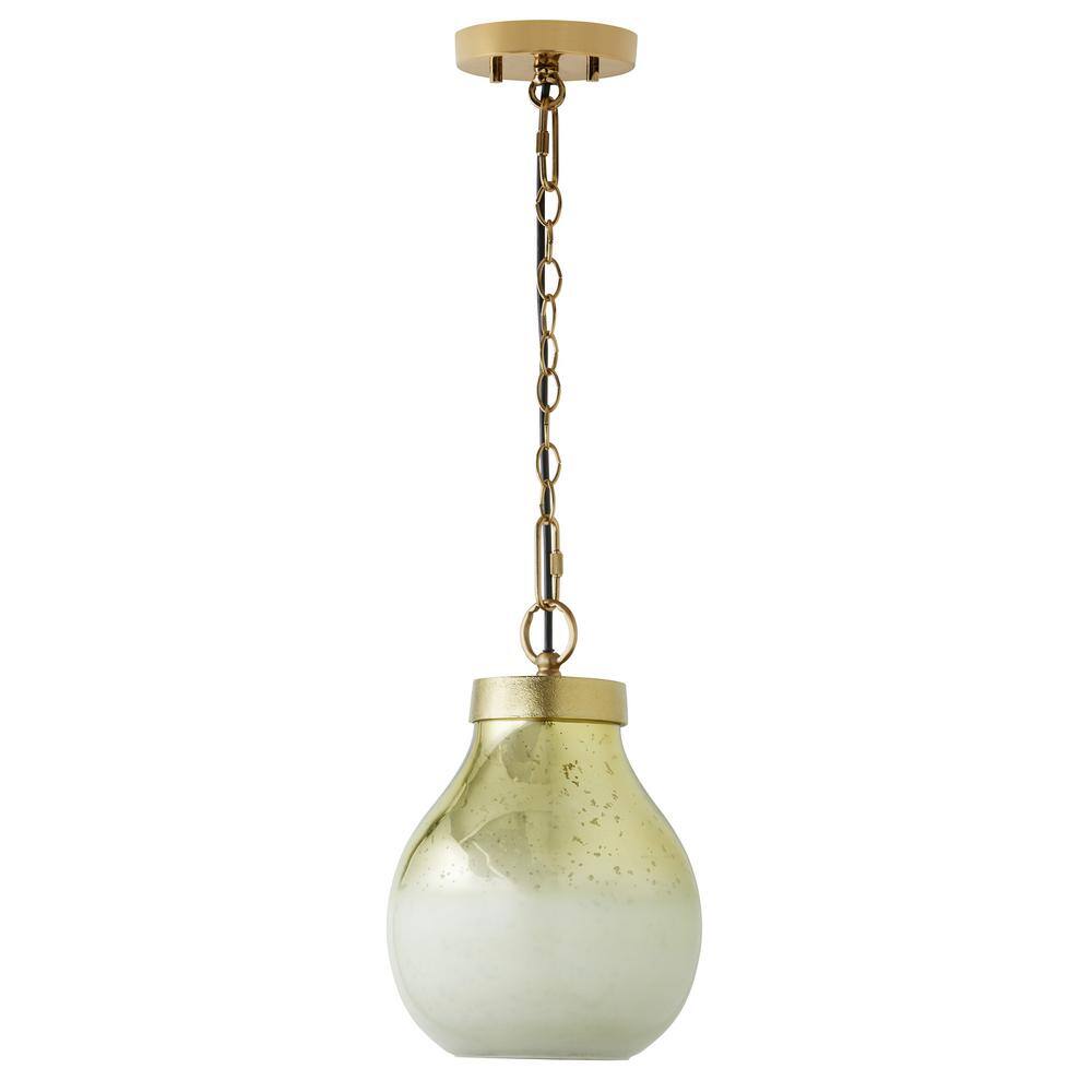 Gold and Cream Ombre Mercury Glass Bell Pendant Light