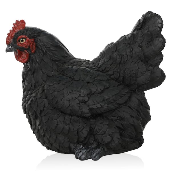 Alpine Corporation Polyresin Resting Black Hen Statuary