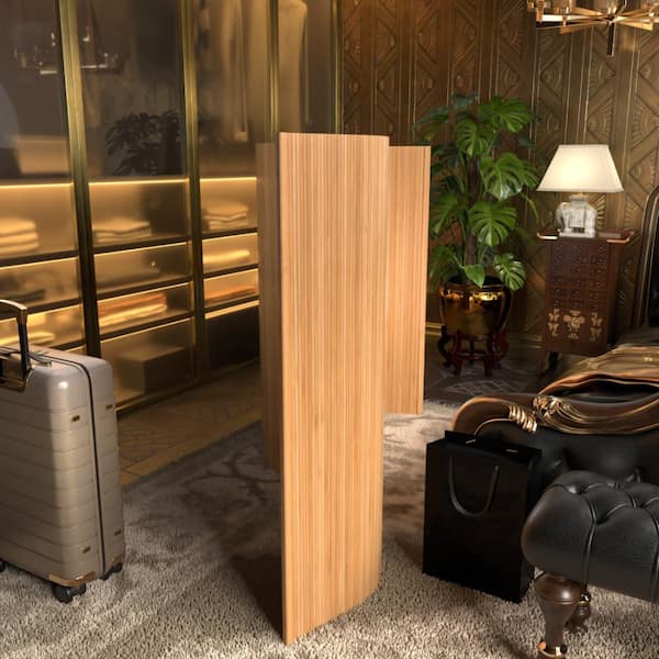 RED LANTERN Bamboo Wave 48 in. Honey Room Divider BF-4WAVE-HON