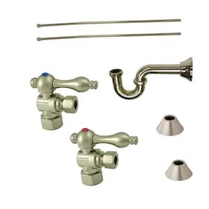 Classic Decorative 1-1/4 in. Brass P-Trap and Supply Set in Brushed Nickel