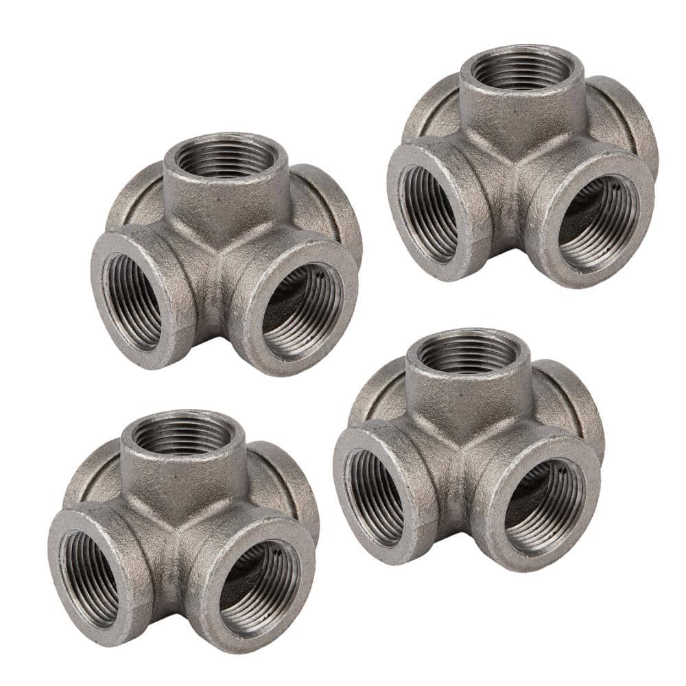1 in. 5-Way Black Iron Cross with Side Outlet Fitting (4-Pack) price history on PriceWatchPro