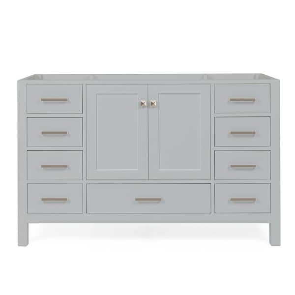 ARIEL Cambridge 54 in. W x 21.5 in. D x 34.5 in. H Freestanding Bath Vanity Cabinet Only in Grey