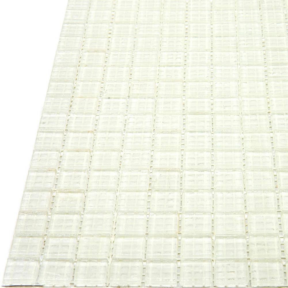 Cotton White Glossy Glass Mosaic Wall and Floor Tile