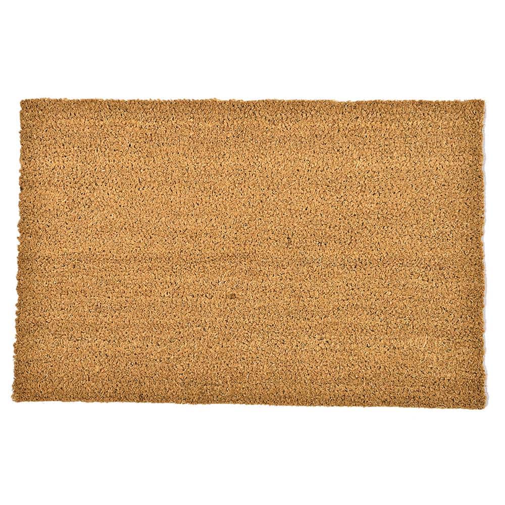 Evideco 16 in. x 24 in. Natural Sheltered Front Door Mat Coir Coco