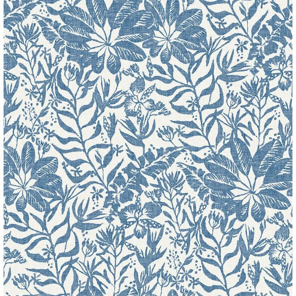 NuWallpaper Blue Foliole Vinyl Peel and Stick Wallpaper