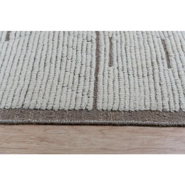 Brown Hand-Knotted Wool Contemporary Marrakech Handspun, Elegant and Durable Rug for Living, 9 ft. x 12 ft. Area Rug