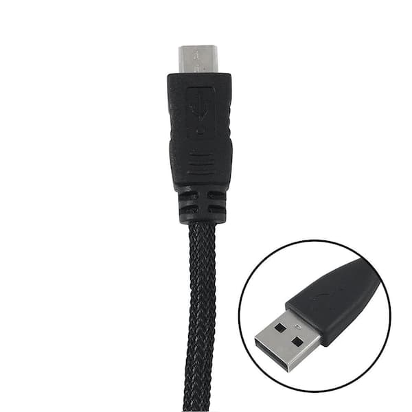 Zenith 3 ft. Braided Micro-B to USB A Cable, Black