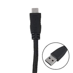6 ft. Braided Micro-B to USB A Cable, Black