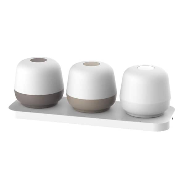 Cocoon 3.75 in. White 2700K Dimmable Cordless USB-C Rechargeable Table Lamp 3-Pack for Living Room and Bedroom