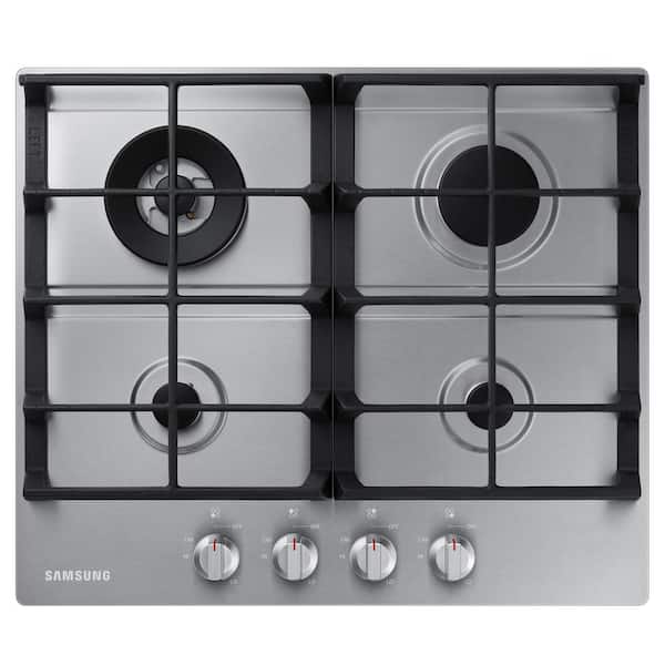 24 in. Gas Cooktop in Stainless Steel 4 Burners and Wok Grate NA24T4230FS - Home