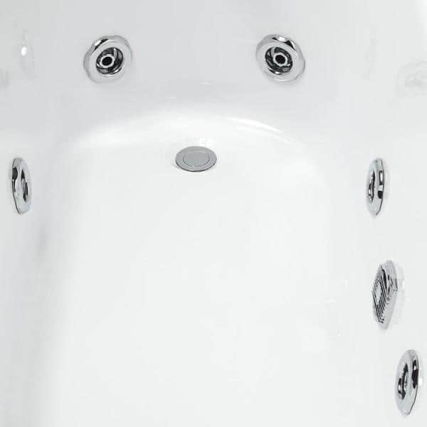 MESA 67 in. Freestanding Clawfoot Whirlpool Bathtub with Faucet in White  WS-062 - The Home Depot