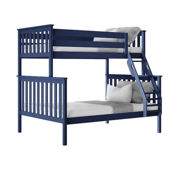Blue Twin Over Full Bunk Bed with Ladder