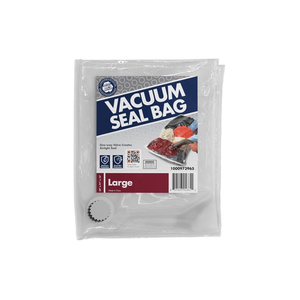 Woolite Large Clear Heavy Duty Vacuum Seal Storage Bag - 35Wx15.5Dx43H  inches - Holds Up to 3 Queen Size Bedding Sets and 4 Pillows in the Plastic Storage  Bags department at