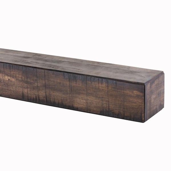 Dogberry Collections Rustic 60 in. Dark Chocolate Mantel  m-rust-6005-dkch-none - The Home Depot