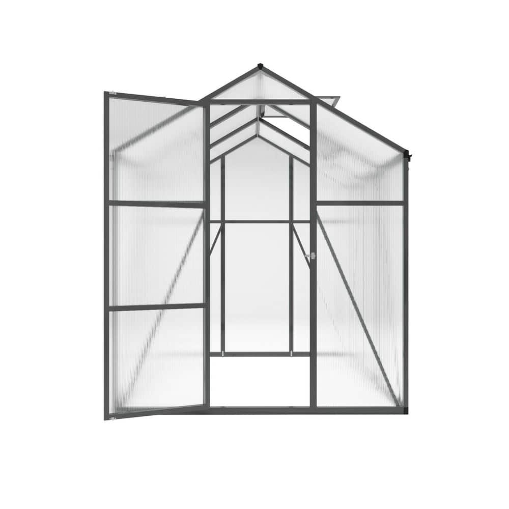 6 ft. W x 6 ft. D x 7 ft. H Aluminum Alloy Frame Polycarbonate Panels Black Heavy-Duty Walk-in Portable Greenhouse price history on PriceWatchPro