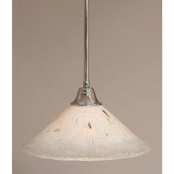 Unbranded Sparta 100-Watt 1-Light Chrome Bowl Mini Pendant Light with Glass Shade