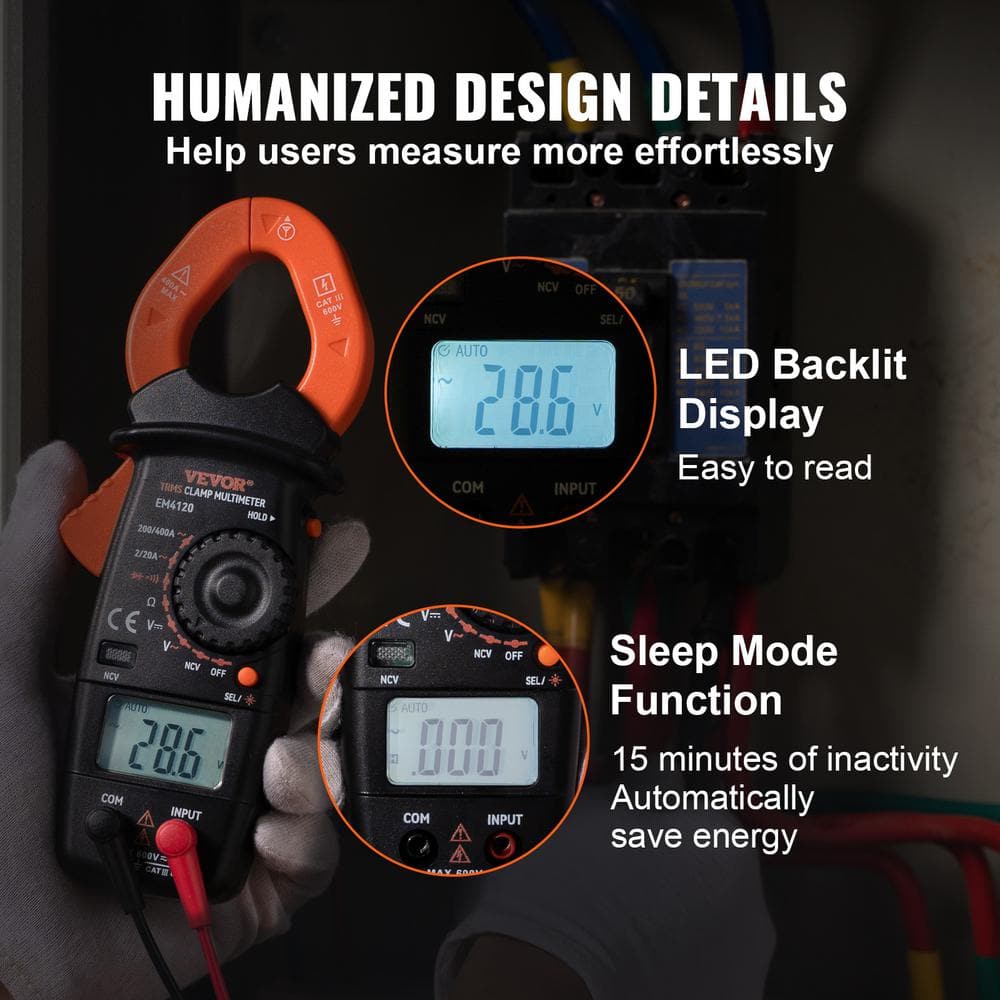 VEVOR Digital Clamp Meter with True RMS and NCV Detection