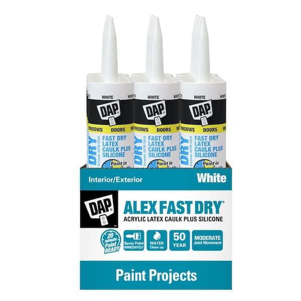 Alex Fast Dry 10.1 oz. White Acrylic Latex Plus Silicone Caulk (Contractor 12-Pack)