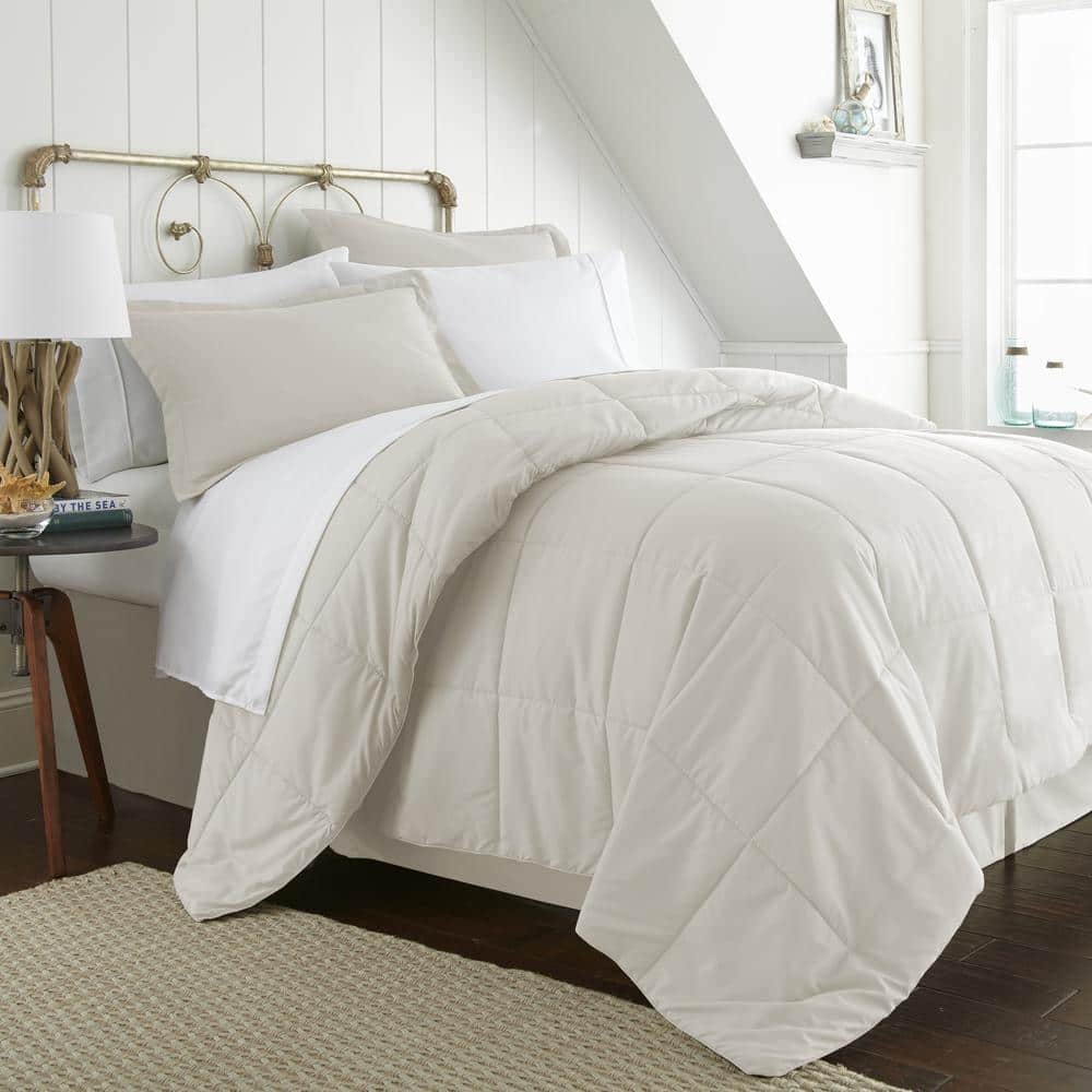 Becky Cameron Performance 8 Piece Ivory California King Comforter Set Ieh Mult Ck Iv The Home Depot Ivory California King Comforter Set, California King Comforter Bed In A Bag