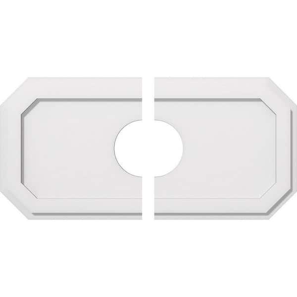 Ekena Millwork 30 in. W x 15 in. H x 6 in. ID x 1 in. P Emerald Architectural Grade PVC Contemporary Ceiling Medallion (2-Piece)